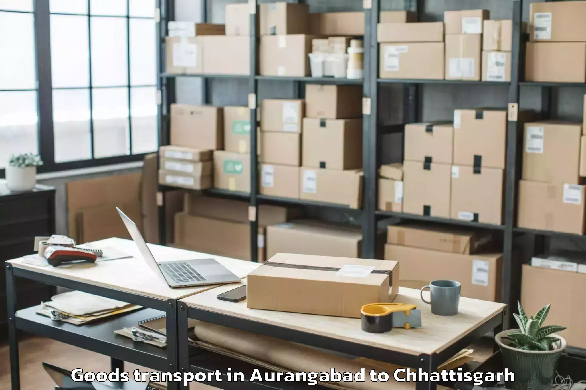 Expert Aurangabad to Isbm University Gariyaband Goods Transport